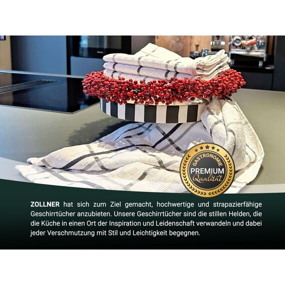 ZOLLNER 10er Set Geschirrtücher Baumwolle in 45x60 cm - saugstarke und langlebige Küchentücher - waschbar bis 60°C – in weiß - Gastronomiequalität - Oeko Tex® Zertifiziert