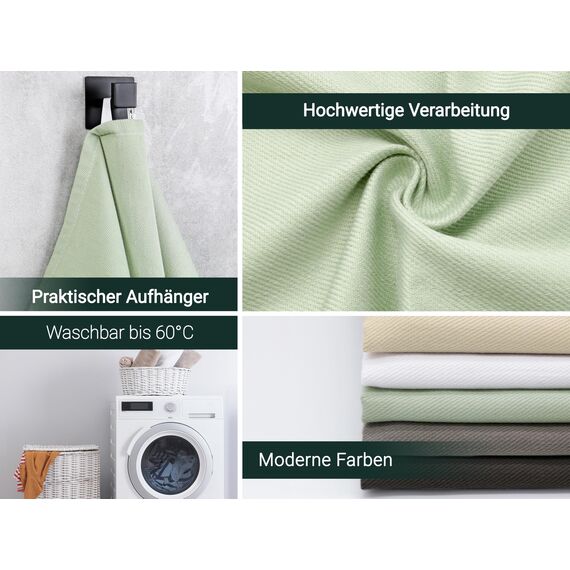 ZOLLNER 5er Set Geschirrtücher Baumwolle in 50x70 cm - super saugstarke und robuste Küchentücher - waschbar bis 60°C – in lindgrün - Gastronomiequalität - Oeko Tex® Zertifiziert