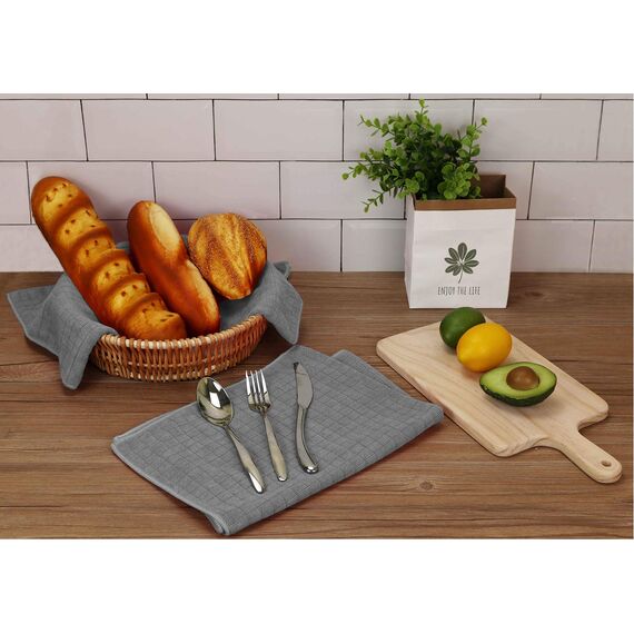 Gryeer 8er-Set Microfaser Geschirrtücher, weiche, super saugfähige und fussel freie Küchentücher, 45 x 65 cm (Grau)