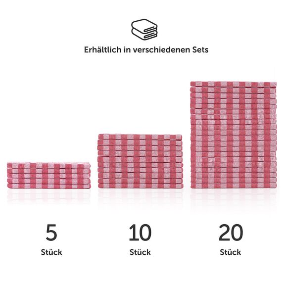 Blumtal Geschirrtücher Baumwolle 50x70 cm im 5er Set - OEKO-TEX zertifizierte Küchentücher - extrem saugstarke Geschirrhandtücher - Trockentücher Küche waschbar 95 °C - Geschirrtücher Rot-Weiß Karo