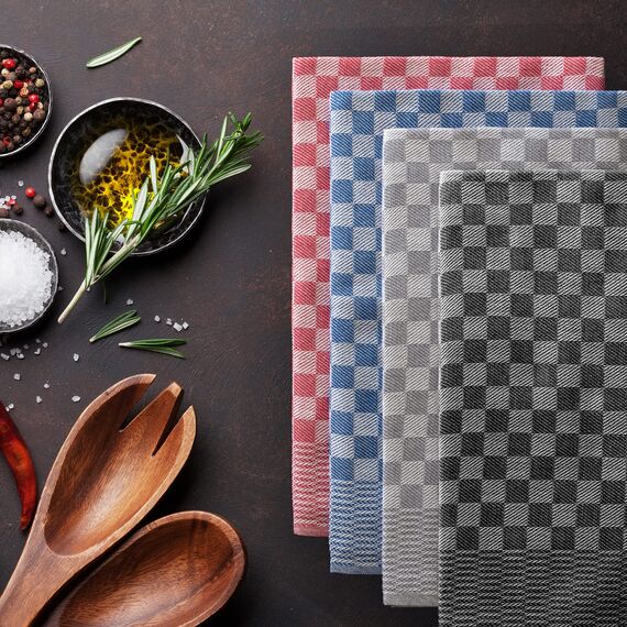 Blumtal Geschirrtücher Baumwolle 50x70 cm im 10er Set - Oeko-TEX zertifizierte Küchentücher - extrem saugstarke Geschirrhandtücher - Trockentücher Küche waschbar 95 °C - Geschirrtücher Rot-Weiß Karo