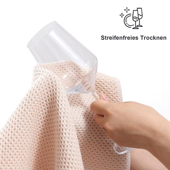 Moosfor Küchenhandtücher 100% Baumwolle, 12er Set 30 x 30 cm, Weiche Geschirrhandtücher Geschirrtücher Saugfähig Küchentücher Dicke Premium Geschirrtuch Spüllappen Putzlappen, Beige