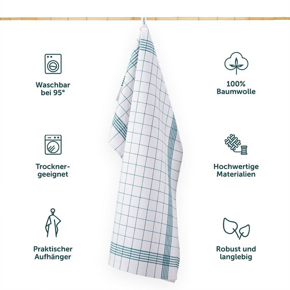 Blumtal Premium Geschirrtücher 20er Set 50x70cm - Küchentücher Baumwolle - Oeko-TEX zertifiziertes Küchentuch - Geschirrhandtücher Baumwolle - Geschirrtuch grün - Handtücher Küche waschbar bis 95°C