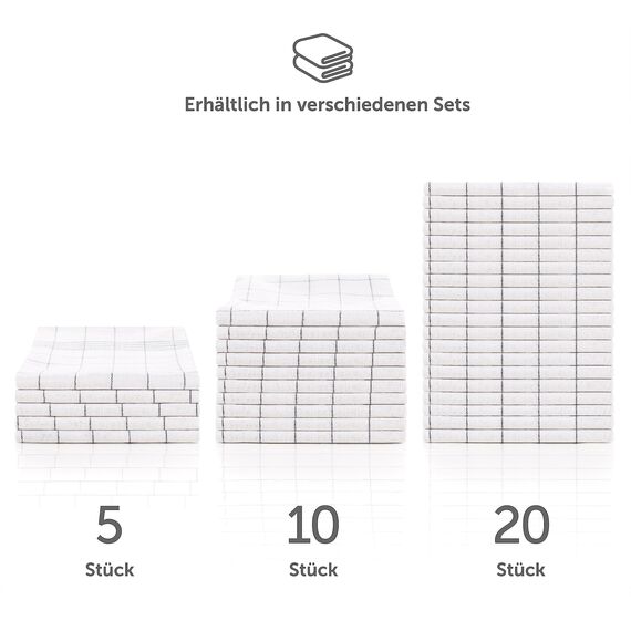 Blumtal Premium Geschirrtücher 10er Set 50x70cm - Küchentücher Baumwolle - Oeko-TEX zertifizierte Küchenhandtücher - Trockentücher Küche - Geschirrtuch schwarz - waschbar bis 95°C - Geschirrhandtuch