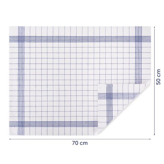 Blumtal 20er Set Premium Geschirrtücher - Hochwertige Geschirrhandtücher, 100% Baumwolle, blau kariert, 50x70 cm