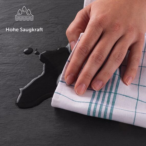 Blumtal Premium Geschirrtücher 20er Set 50x70cm - Küchentücher Baumwolle - Oeko-TEX zertifiziertes Küchentuch - Geschirrhandtücher Baumwolle - Geschirrtuch grün - Handtücher Küche waschbar bis 95°C