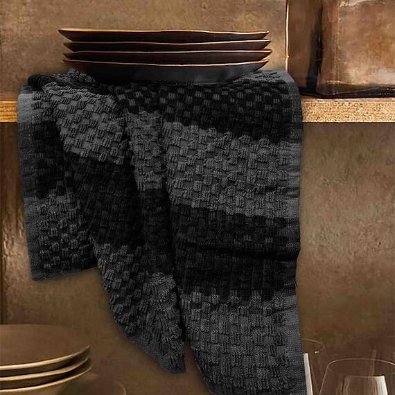 LIXURIATE Geschirrtücher mit Streifen Design für Küche – 100% Baumwolle | Super saugfähig und schnell trocknend Hotelqualität Küchentücher Set | 60x40 cm - Maschinenwaschbar für den täglichen Gebrauch