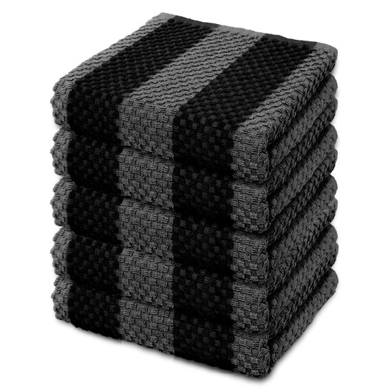 LIXURIATE Geschirrtücher mit Streifen Design für Küche – 100% Baumwolle | Super saugfähig und schnell trocknend Hotelqualität Küchentücher Set | 60x40 cm - Maschinenwaschbar für den täglichen Gebrauch