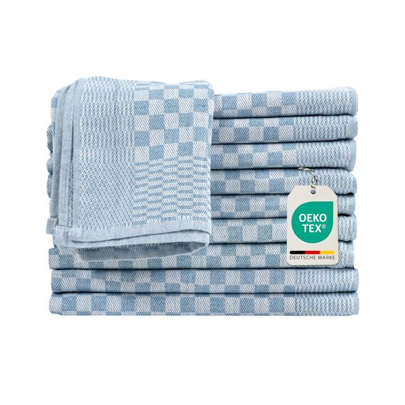 Müskaan 10er Set Geschirrtücher 100% Baumwolle 50x70 cm Aqua 210 g/m² | Küchenhandtücher für Abtrocknen, Grubentücher zum Putzen, Fusselfrei Geschirrhandtücher, Küchentücher saugstark, Geschirrtuch