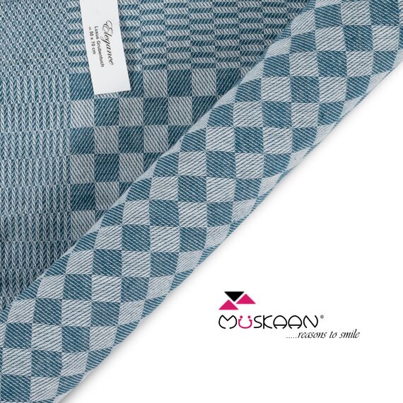 Müskaan 10er Set Geschirrtücher 50x70cm, 100% Baumwolle, Petrol – 210 g/m², Küchenhandtücher, Grubentücher zum Putzen, Fusselfrei Geschirrhandtücher, Küchentücher saugstark, Geschirrtuch Blau