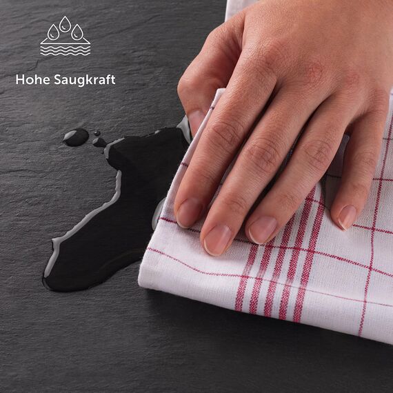 Blumtal Premium Geschirrtücher 10er Set 50x70cm - Küchentücher Baumwolle - OEKO-TEX zertifizierte Geschirrhandtücher - Abtrockentücher Küche - Geschirrtücher rot - waschbar bis 95°C - Handtücher Küche