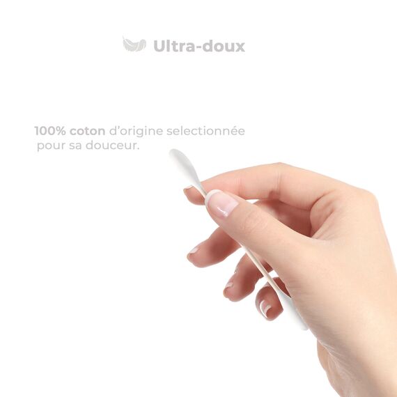 500 Wattestäbchen – stärkere Bambusstäbchen, weicher Wattekopf – biologisch abbaubar – Briefkastengröße