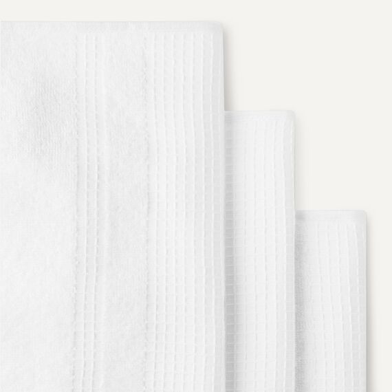 Amazon Basics Waffel-Geschirrtücher aus 100% Bio-Baumwolle - Hochsaugfähig, Schnelltrocknend, Fusselfrei Küchentücher, 38 x 64 cm, 6er-Set, Weiß