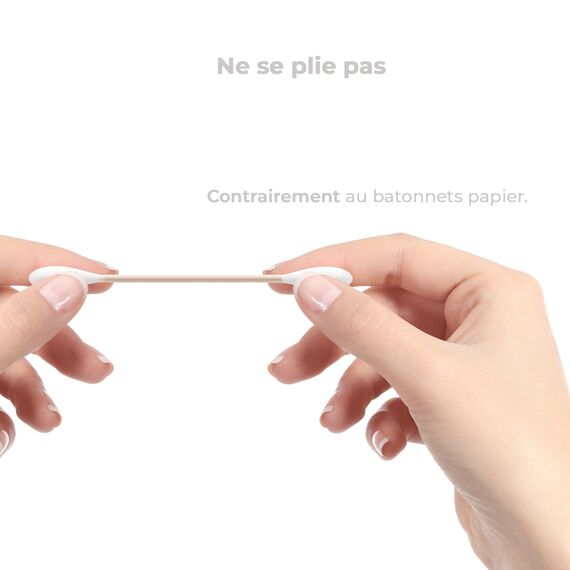 500 Wattestäbchen – stärkere Bambusstäbchen, weicher Wattekopf – biologisch abbaubar – Briefkastengröße