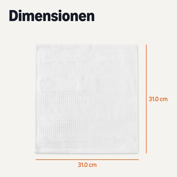 Amazon Basics Küchentücher aus 100% Bio-Baumwolle mit Waffelmuster - Hochsaugfähige, Schnelltrocknende, Fusselfreie Geschirrtücher, 31 x 31 cm, 6er-Pack, Weiß