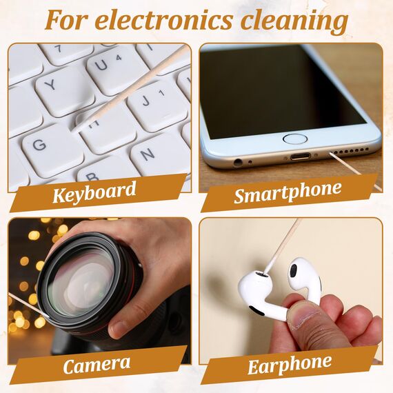 400 Stück Wattestäbchen Holz Spitz Wattestäbchen Applikatoren kleine Wattestäbchen für Tattoo, Augenbrauen, Beauty, Make-up, Nägel