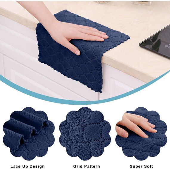 Moosfor Reinigungstücher Mikrofasertücher Waschbar Putzlappen Mikrofaser Weiche Fusselfrei Geschirrtücher Lappen Küchentücher, 6 Stück, 30x30 cm, Gemischte Farbe