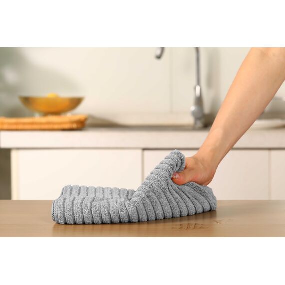 gryeer 8er-Set Microfaser Geschirrtücher, dick, super saugfähig, weich und fusselfrei Küchentücher,45 x 65 cm, Grau