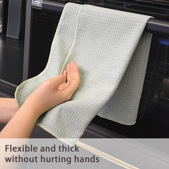 VIVOTE Microfaser Geschirrtücher 40 x 60cm, Grün Küchentücher, Weiche und Super Saugfähige fussel freie Geschirrhandtücher für die Reinigung von Küche (4 Stück)