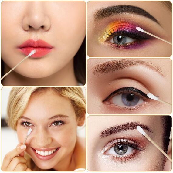 Wattestäbchen 200 Stück Langer Holzgriff Watteträger 15cm Reinigungsstäbchen für Kamera Tastatur Make-up Polieren Reinigung