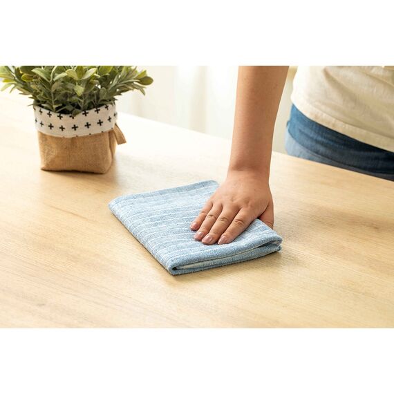 gryeer 8er-Set Bambus und Microfaser Geschirrtücher, Super weiche, saugfähige Küchentücher, 45 x 65cm, Blau