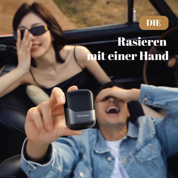 Dyoonoer Rasierer Herren Elektrisch mit LED-Anzeige, Folienrasierer Herren, IPX7 Nass-Trockenrasierer mit 3 Flexiblen Klingen, USB-C Ladestation für Gesicht und Bart - D/B/71dB