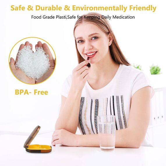 ACWOO Tablettenteiler, Tablettenteiler für Kleine und Große Tabletten, Tablettenschneider in Halbe Viertel Schneiden, Pillenschneider Tablettenzerteiler für Reise & Täglichen (Transparente Braun)