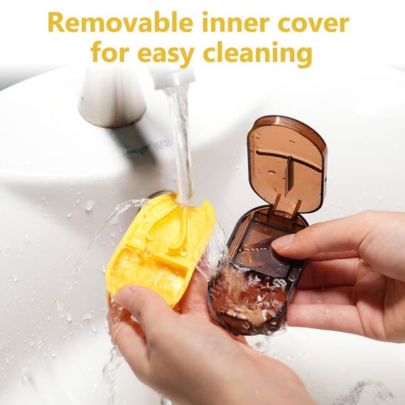 ACWOO Tablettenteiler, Tablettenteiler für Kleine und Große Tabletten, Tablettenschneider in Halbe Viertel Schneiden, Pillenschneider Tablettenzerteiler für Reise & Täglichen (Transparente Braun)