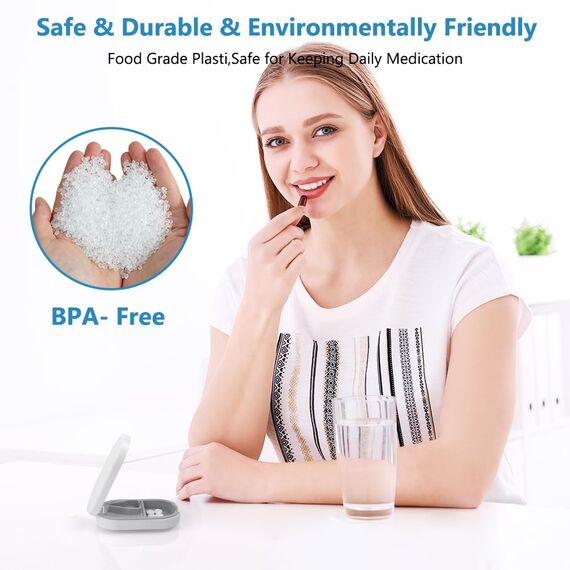 ACWOO Tablettenteiler, Tablettenschneider mit Aufbewahrungsfach, Tragbarer Tablettenteiler für Kleine Große Tabletten, Pillenschneider mit Scharfen Klingen für Reise Täglichen Gebrauch