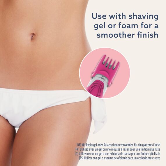 by Amazon für Damen, 5-Klingen-Rasierer mit 3-in-1-Trimmer + 3 Nachfüllpackungen