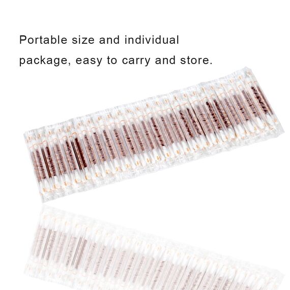 50 Stk. Einweg-Wattestäbchen mit Jodophor zur Hautdesinfektion, Einweg-Wundetupfer, Jod-Wattestäbchen für Tattoos, hölzerne Tupfer, doppelseitige Jod-Tupfer