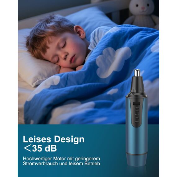 Nasenhaartrimmer Herren, 3 in 1 Nasenhaarentferner und Ohrhaarschneider, USB Wiederaufladbar Ohrhaarschneider mit Doppelschneideklingen für Männer und Frauen, IPX7 Wasserdicht, Einfache Reinigung