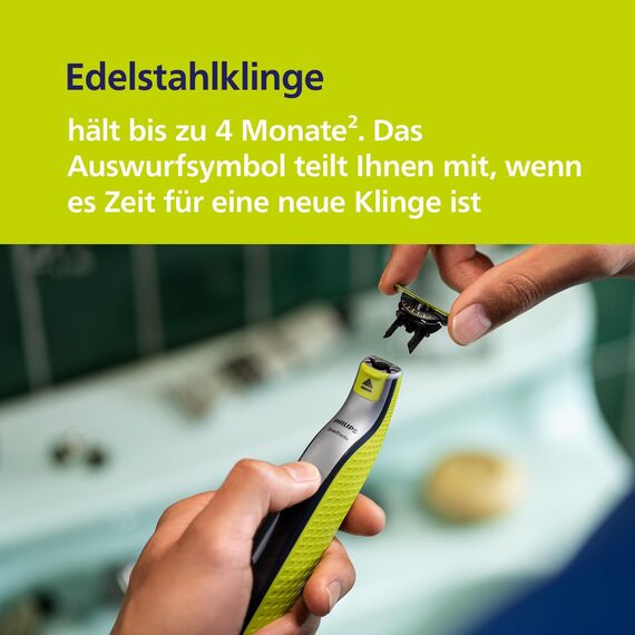 PHILIPS OneBlade 360 Face - elektrischer Rasierer & Trimmer, 2x 360 Klingen, verstellbarer 5-in-1-Trimmaufsatz, Nass- & Trockenrasur, Akku-USB, fürs Gesicht (QP2734/30)