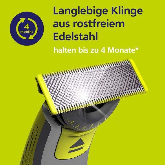 Philips OneBlade Original 360-Klingen, passend für alle OneBlade und Pro Modelle, original von Philips, 4er-Pack (Modell QP440/50)