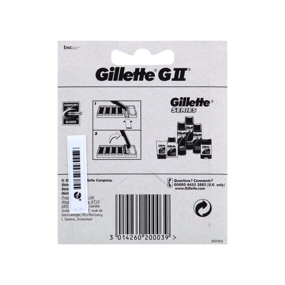 Gillette GII Rasierklingen für Rasierer, 10 Ersatzklingen für Nassrasierer Herren mit doppelten Klingen