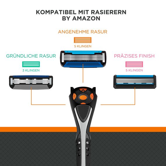 by Amazon Herrenrasierer mit 5 Klingen, Mehrfarbig, 16 Nachfüllpackungen