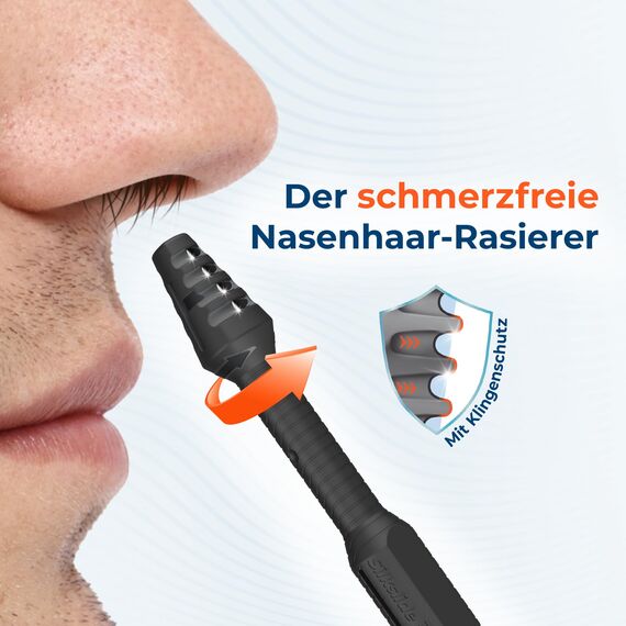 SilkslidePro Nasierer 2er Set - Nasenhaartrimmer Herren - Nasenhaarentferner - Hochpräzise Klingen aus Solingen - mit Klingenschutz - ohne Strom & Batterie