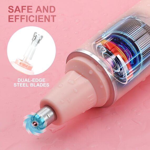 Nasenhaartrimmer Frauen, Schmerzfreier Nasenhaarentferner und Ohrhaarschneider, USB Wiederaufladbar Nasenhaartrimmer, Augenbrauen und esichtshaartrimmer, IPX7 Wasserdicht, Einfache Reinigung, Rose