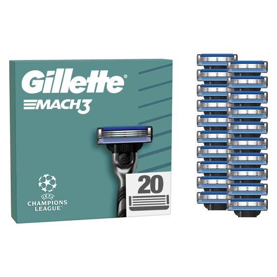 Gillette Mach3 Rasierklingen für Männer, 20 ORIGINAL Gillette Ersatzklingen, Klingen für Herren mit Gleitstreifen für ein sanftes Gleiten und Klingenbeschichtung