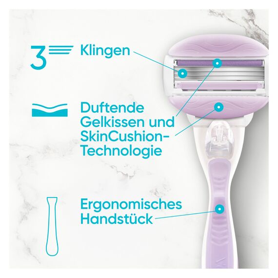 Gillette Venus ComfortGlide Breeze Rasierklingen Damen, 10 ORIGINAL Ersatzklingen für Damenrasierer, 3 Klingen für eine Glatte, Gründliche und Langanhaltende Haarentfernung