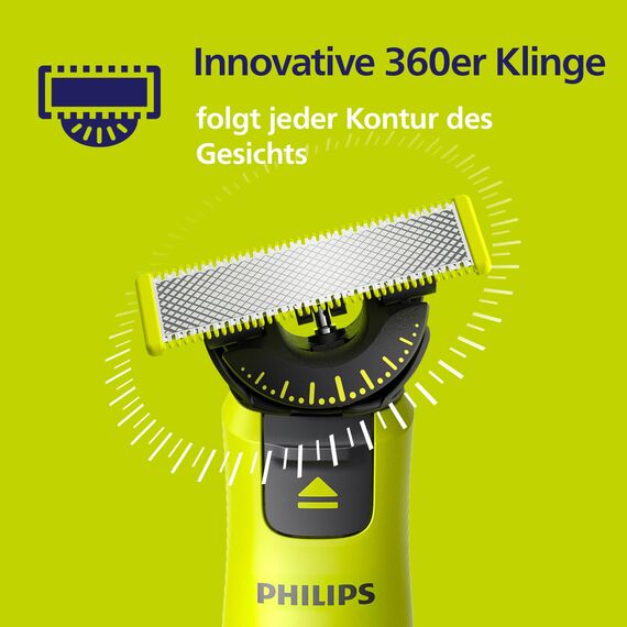 Philips OneBlade Original 360-Klingen, passend für alle OneBlade und Pro Modelle, original von Philips, 4er-Pack (Modell QP440/50)
