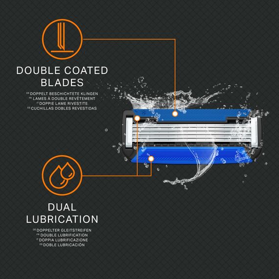 by Amazon Herrenrasierer mit 5 Klingen, Mehrfarbig, 16 Nachfüllpackungen