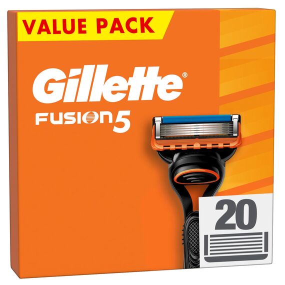 Gillette Fusion5 Rasierklingen, 20 ORIGINAL Ersatzklingen, Klingen für Herren mit Größerem Gleitstreifen für ein Sanftes Gleiten und 5 Klingen für eine Unglaublich Gründliche und Komfortable Rasur