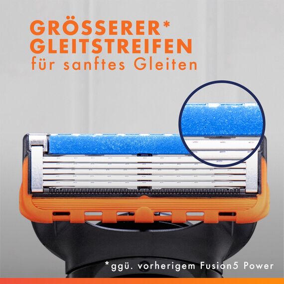 Gillette Fusion5 Power Rasierer Herren Nass — Inkl. 1 Gillette Nassrasierer, 12 Ersatzklingen, mit einem Gleitstreifen für ein Sanftes Gleiten und 5 Klingen für eine Gründliche, Langanhaltende Rasur