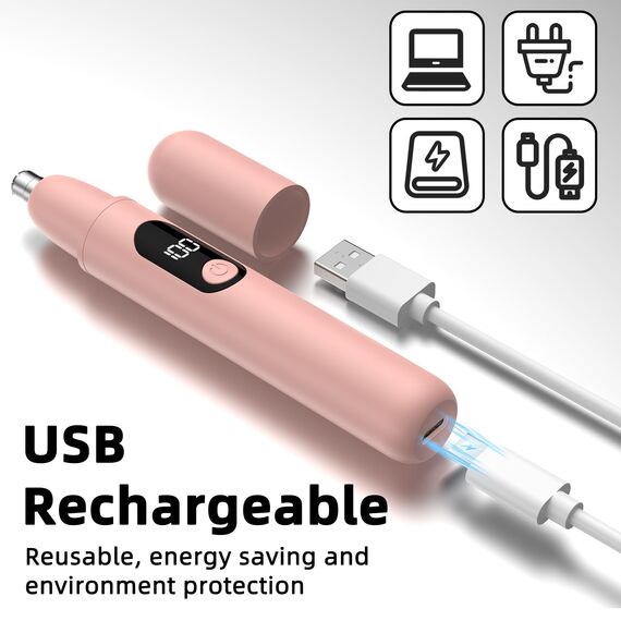 Nasenhaartrimmer, wiederaufladbare kabellose Ohr Augenbrauen Trimmen Werkzeug Dual-Edge-Klingen Rasierapparat einfache Reinigung mit Anzeigelampe für Mann Frau kd