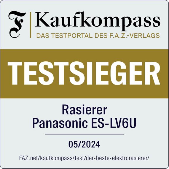 Panasonic Series 900 Premium Nass- und Trocken Rasierer ES-LV6U für Männer, 5-fach-Scherkopf mit Linearmotor und Bartdichtensensor Technologie, Pop-up Trimmer, matt-schwarz
