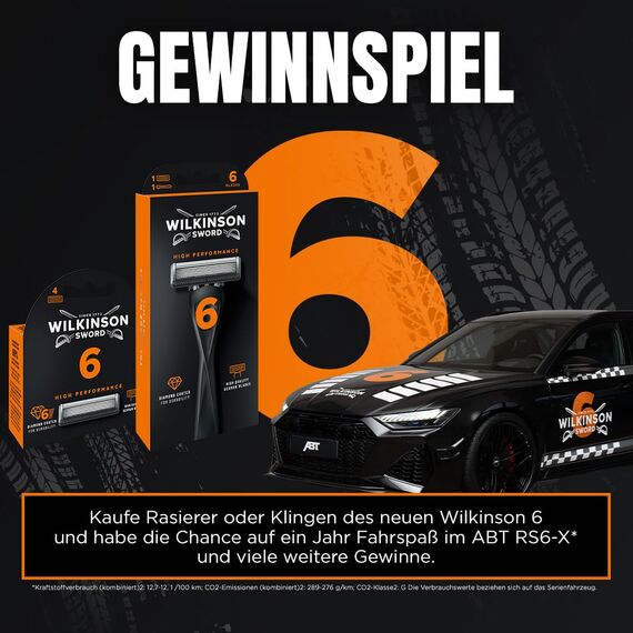 Wilkinson Sword - Wilkinson 6 Rasierer für Männer, 6 diamantbeschichtete Klingen, Rasierer + 1 Klinge