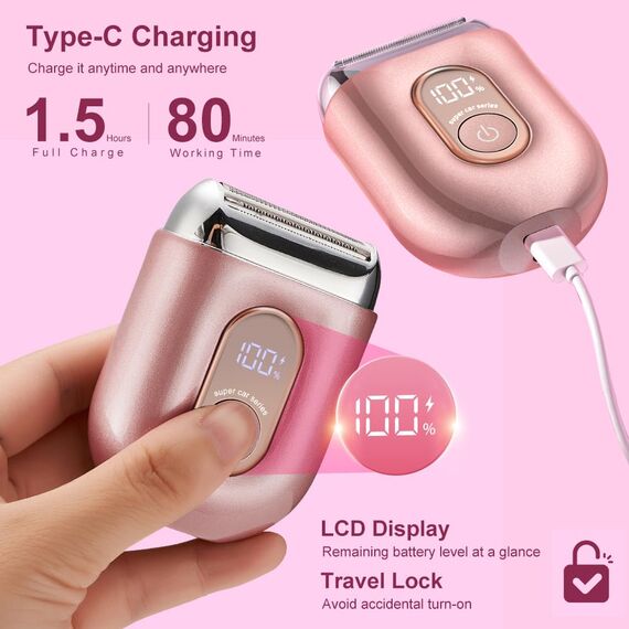 Rasierer Damen, [2026 Neu] 3D-Triple-Klingen Intimrasierer für Frauen, Gesichtshaarentferner für Frauen,Damenrasierer Elektrisch Nass-Trockenrasierer Trimmer Damen – Für Bikinizone, Achseln, Beine
