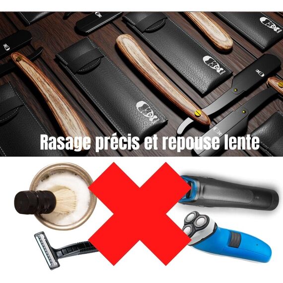 Rasiermesser Barber set 20 Halbe Klingen Etui Leder Reise SAKKAL |Rasierer Friseur Herren Handbart Barber Professional Kit Classic Handpflege Precision Friseurmechanik bartschablonen Bois edelstahl