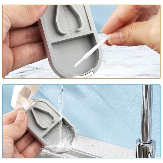 Tablettenteiler für Alle Tabletten, Tablettenschneider für Kleine & Große Pillen, 2 IN 1 Tabletten Schneider mit Aufbewahrungsfach & Klingen, Tablettenspalter Pillenschneider Tablettenzerteiler Weiß